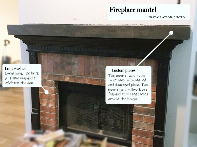 Shady Hollow mantel installation